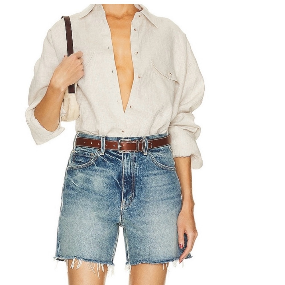 Nili Lotan Blue Jean Shorts Clean-Cut Finish/Yoann